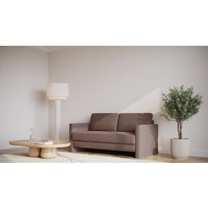BRUNO slaapbank 160 cm in bruin | stabiel massief hout & boxspringcomfort