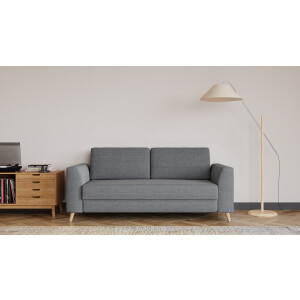 BRUNO slaapbank 160 cm in donkergrijs | stabiel massief hout & boxspringcomfort