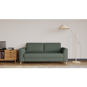 BRUNO slaapbank 160 cm in Aurora forest groen | stabiel massief hout & boxspringcomfort