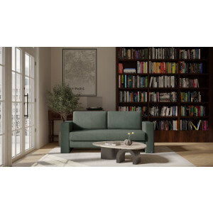 BRUNO slaapbank 160 cm in Aurora forest groen | stabiel massief hout & boxspringcomfort
