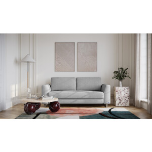 BRUNO slaapbank 160 cm in Aurora zilvergrijs | stabiel massief hout & boxspringcomfort