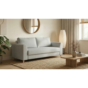 BRUNO slaapbank 160 cm in blauw | stabiel massief hout & boxspringcomfort