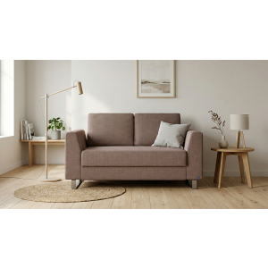 BRUNO slaapbank 120 cm in bruin | stabiel massief hout & boxspringcomfort