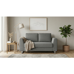 BRUNO slaapbank 120 cm in donkergrijs | stabiel massief hout & boxspringcomfort