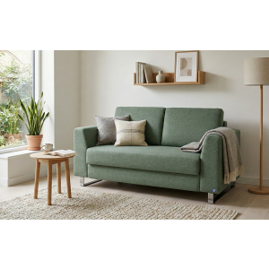 BRUNO slaapbank 120 cm in Aurora forest groen | stabiel massief hout & boxspringcomfort