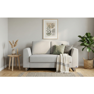 BRUNO slaapbank 120 cm in lichtgrijs | stabiel massief hout & boxspringcomfort