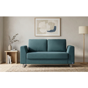 BRUNO slaapbank 120 cm in Petrol / turquoise | stabiel massief hout & boxspringcomfort