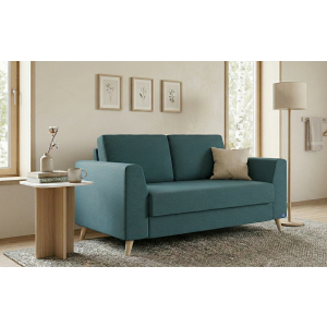 BRUNO slaapbank 120 cm in Petrol / turquoise | stabiel massief hout & boxspringcomfort