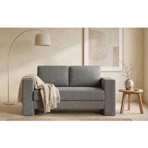 BRUNO slaapbank 120 cm in donkergrijs | stabiel massief hout & boxspringcomfort