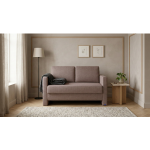 BRUNO slaapbank 120 cm in bruin | stabiel massief hout & boxspringcomfort