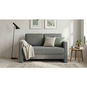 BRUNO slaapbank 120 cm in donkergrijs | stabiel massief hout & boxspringcomfort