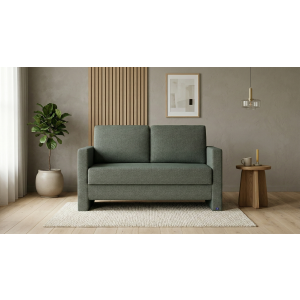 BRUNO slaapbank 120 cm in Aurora forest groen | stabiel massief hout & boxspringcomfort
