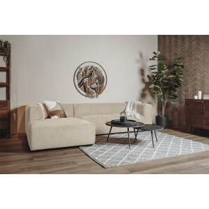 Sohome 2,5-zits Loungebank 'Moiré' Links, kleur Crème