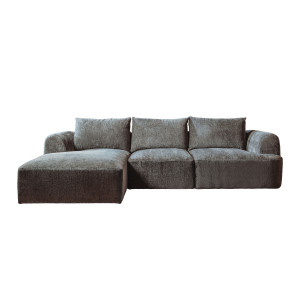 Sohome 2,5-zits Loungebank 'Richard' Links, Chenille, kleur Grijs