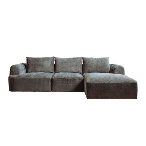 Sohome 2,5-zits Loungebank 'Richard' Rechts, Chenille, kleur Grijs