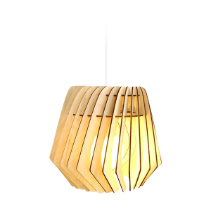 Spin M houten hanglamp medium - met koordset wit - Ø 37 cm