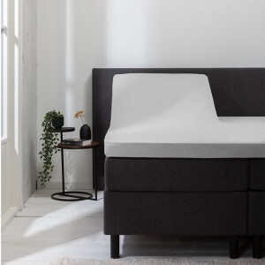 Splittopper Hoeslaken Lichtgrijs - Luna Stretch - 2-PACK - 140x200cm - Grijs - Luna Bedding - Dekbed-Discounter.nl