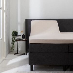 Splittopper Hoeslaken - Luna Stretch - 2-PACK - 140x200cm - Zand - Luna Bedding - Dekbed-Discounter.nl