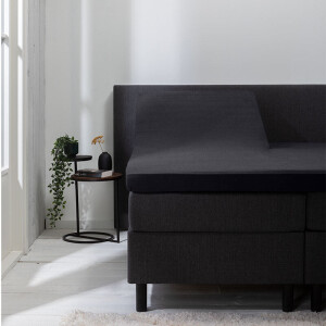 Splittopper Hoeslaken - Luna Stretch - 2-PACK - Antraciet - 140x200cm - Antraciet - Luna Bedding - Dekbed-Discounter.nl