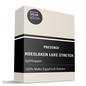 Splittopper Hoeslaken- Mako Jersey Katoen - 180x200cm - Creme - Presence - Dekbed-Discounter.nl