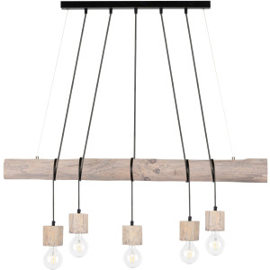 SPOT Light Hanglamp TRABO PINO Hanglamp, houten balk van massief grenenhout, hout grijs gebeitst