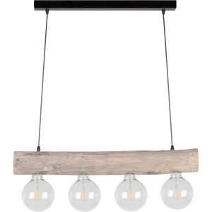 SPOT Light Hanglamp TRABO SIMPLE Hanglamp, houten balk van massief grenenhout, hout grijs gebeitst