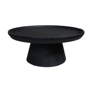 Ronde salontafel Drum 75x32 cm Matt zwart Mangohout