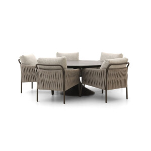 SUNS Fiave/Nova ø150cm low dining tuinset 6-delig - Laagste prijsgarantie!