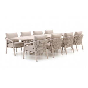 SUNS Sato/Palermo 280cm low dining tuinset 9-delig - Laagste prijsgarantie!