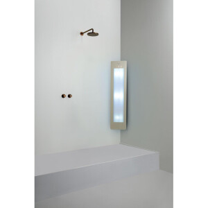 Sunshower Round Medium Plus infrarood + UV licht opbouw incl. installatieset hoek 140x33x25cm Sand White M0600-M0106-SML0800