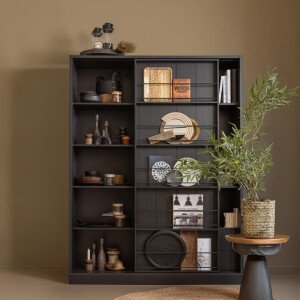 WOOOD Exclusive Opbergkast 'Swing' Met schuifdeur, kleur Mat Zwart