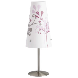 Tafellamp Isa 36 cm hoog in wit met paars