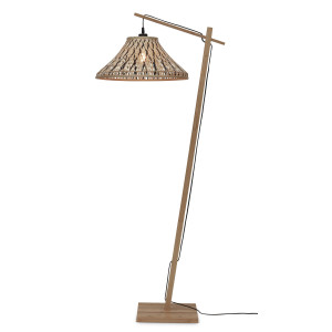 GOOD&MOJO Vloerlamp 'Tahiti' Bamboe, 150cm, kleur Naturel/Zwart