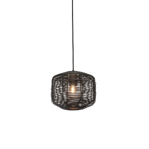 GOOD&MOJO Hanglamp 'Tanami' Rotan, 25cm, kleur Zwart