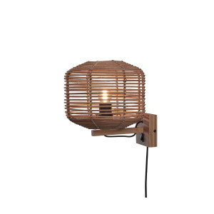 GOOD&MOJO Wandlamp 'Tanami' Rotan, 25cm, kleur Naturel