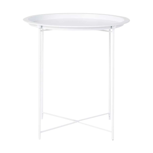Tiffany metalen bijzettafel wit - Ø 47 cm