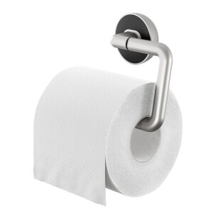 Tiger Carv Toiletrolhouder - zonder klep - geborsteld RVS/zwart 800223