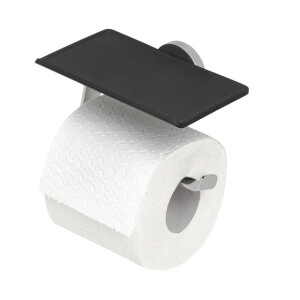 Tiger Noon Toiletrolhouder - zonder klep - met planchet - chroom 1321730346
