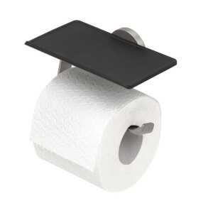 Tiger Noon Toiletrolhouder - zonder klep - met planchet - geborsteld RVS 4008911321111