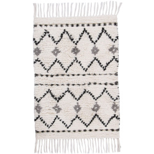 TOM TAILOR HOME Badmat Ethno Bath Badmat, Berber-look, met franjes, zigzagpatroon, 100% katoen (1 stuk)