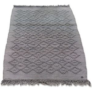 TOM TAILOR HOME Badmat Vintage wash Badmat, uni kleuren, ruitpatroon, met franjes, 100% katoen (1 stuk)