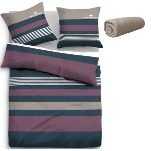 TOM TAILOR HOME Overtrekset Carl in mt. 135x200 of 155x220 cm met gratis geschenk: hoeslaken, 100% katoen, met ritssluiting