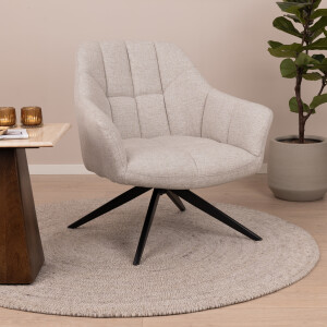 Livingfurn Draaifauteuil 'Tom' kleur Zand