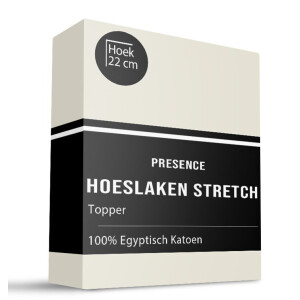 Topper Hoeslaken - Egyptisch Katoen Stretch - Creme - 100x200 cm - Creme - Presence - Dekbed-Discounter.nl
