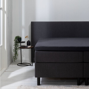 Topper Hoeslaken - Luna Stretch - 2-PACK - 180x200cm - Antraciet - Luna Bedding - Dekbed-Discounter.nl