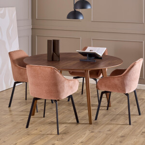 Bendt Ronde Eettafel 'Torkil' 140cm, kleur Walnoot