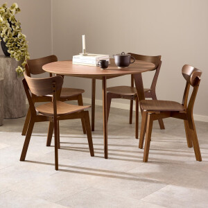 Bendt Ronde Eettafel 'Torkil' 105cm, kleur Walnoot