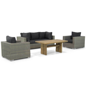 Garden Collections Toronto/Brighton 140 cm stoel-bank loungeset 4-delig