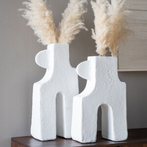 By-Boo Vaas 'Tribe' groot, 54cm, kleur Wit