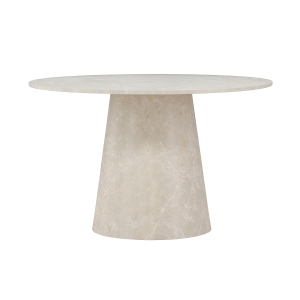 Trude houten eettafel beige marmerlook - Ø 120 cm